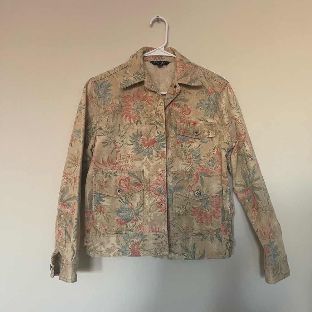 Ralph Lauren 100% cotton jacket, floral print, size M, excellent condition